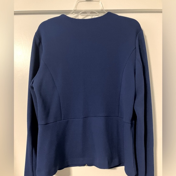 Christopher and Banks royal blue lightweight knit jacket with zipper. Large. - Picture 2 of 4